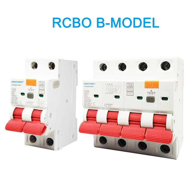 RCBO B Model 2P 4P قطع کننده جریان جریان باقی مانده