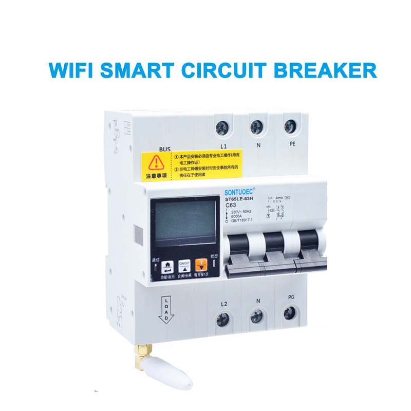 WiFi 4G Tuya ST65LE-63H سری چند کاربردی RCBO Circuit Circuit Circuit